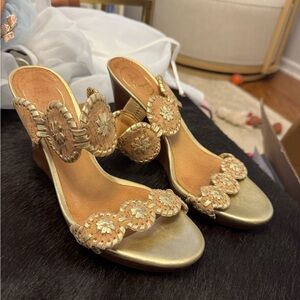 Lilly Pulitzer Cork & Gold Wedges